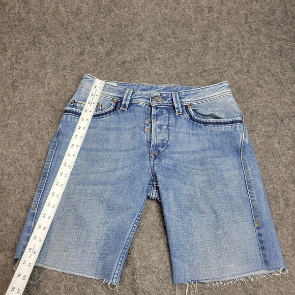 Diesel Shorts Mens 31x34 Blue Busky Cut Off Streetwear Grunge Outdoor Button Fly - Picture 7 of 10
